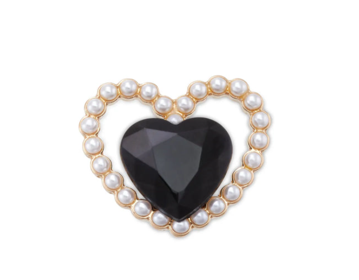 Black Gem Pearl Heart