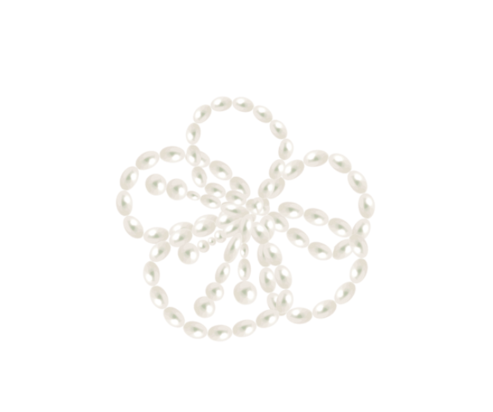 White Pearl Beaded Floral