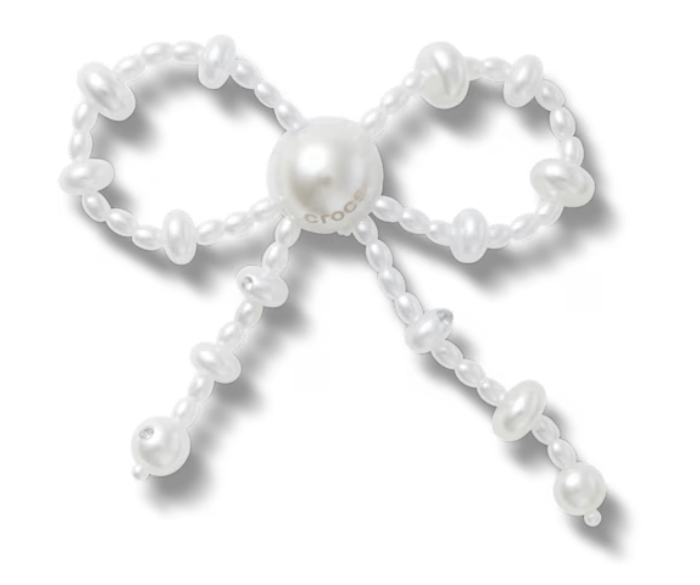 White Large Pearl Beaded Bow