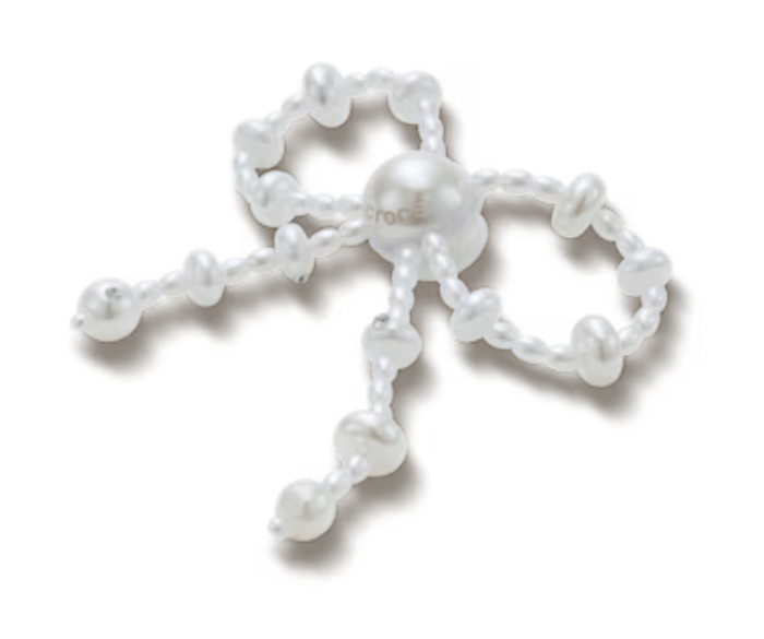 White Large Pearl Beaded Bow