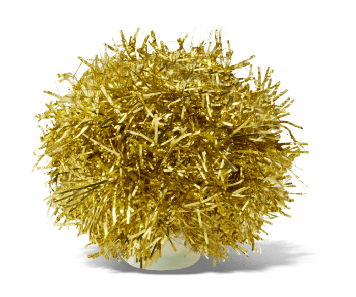 Gold Tinsel Pom
