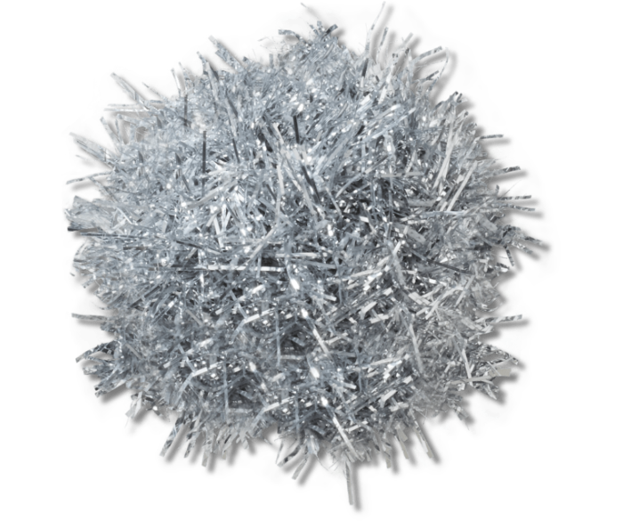 Silver Tinsel Pom
