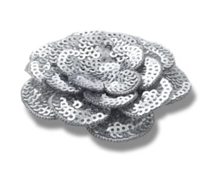 Silver Sequin Flower