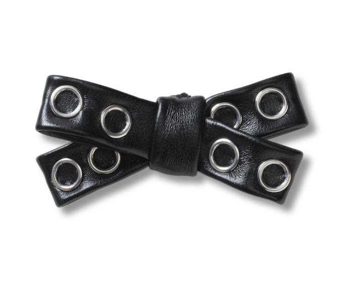 Black Grommet Studded Bow