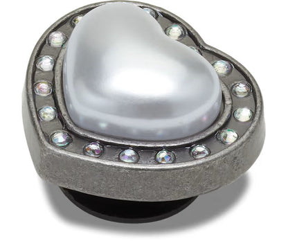 Silver Pearl Heart Gem