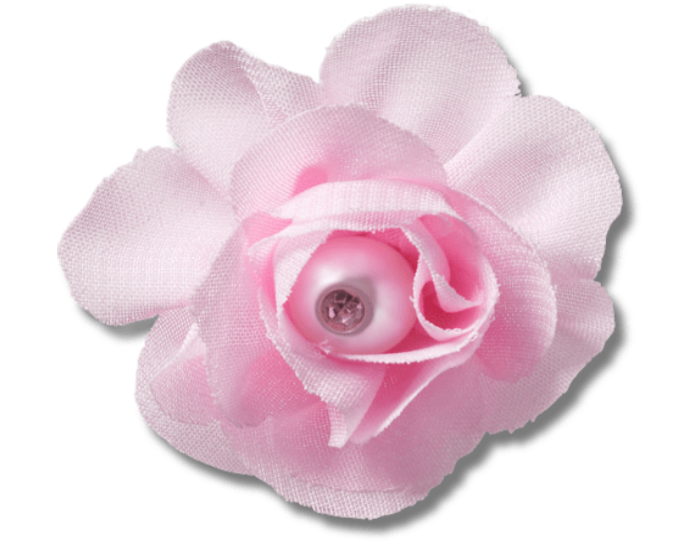 Pink Fabric Flower With Pearl