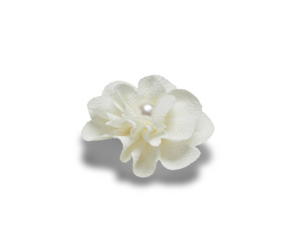 White Fabric Flower With Pearl