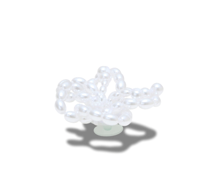 White Pearl Beaded Floral