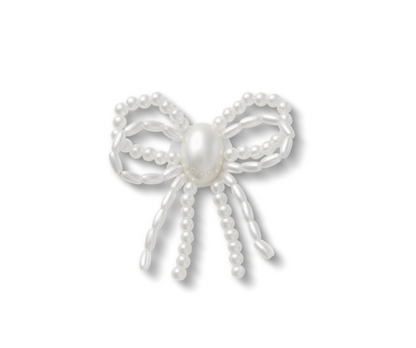 White Pearl Beaded Bow