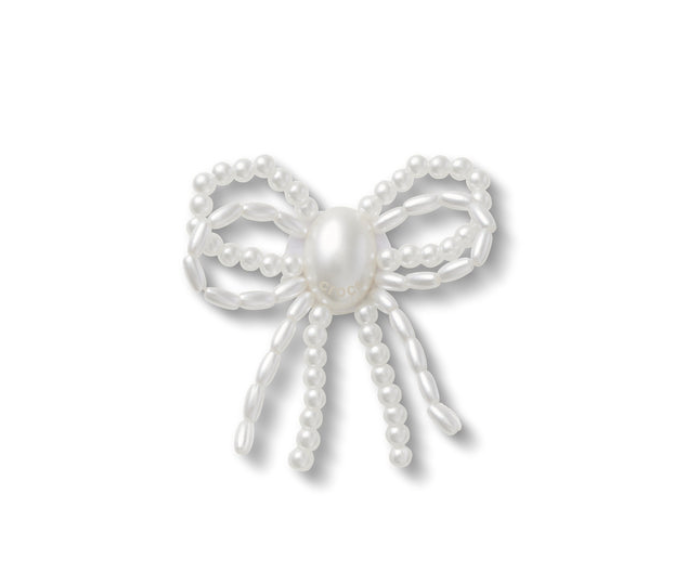 White Pearl Beaded Bow