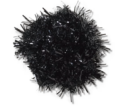 Black Tinsel Pom