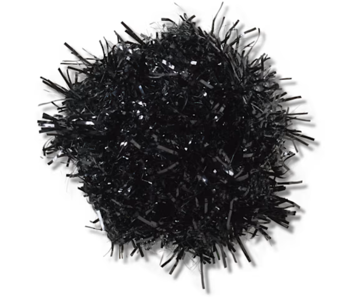 Black Tinsel Pom