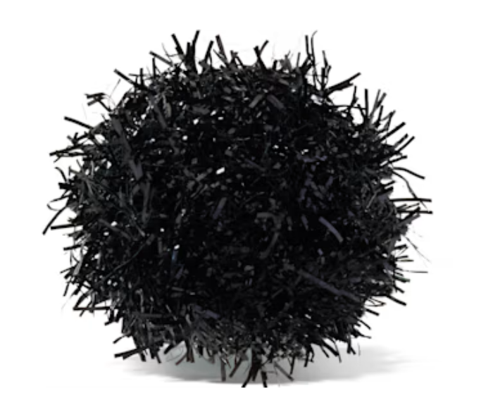 Black Tinsel Pom