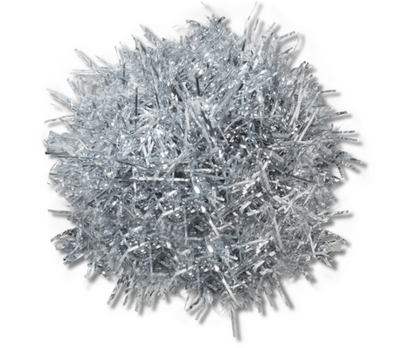 Silver Tinsel Pom
