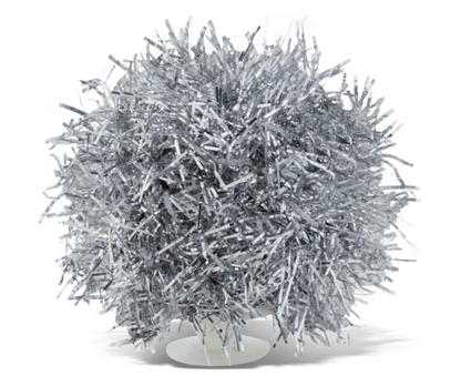 Silver Tinsel Pom
