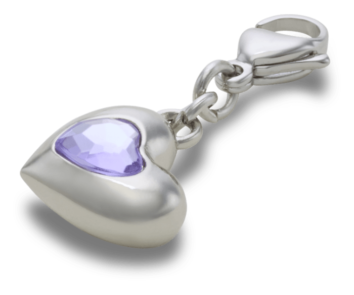 Silver Heart Sim Gem Charm