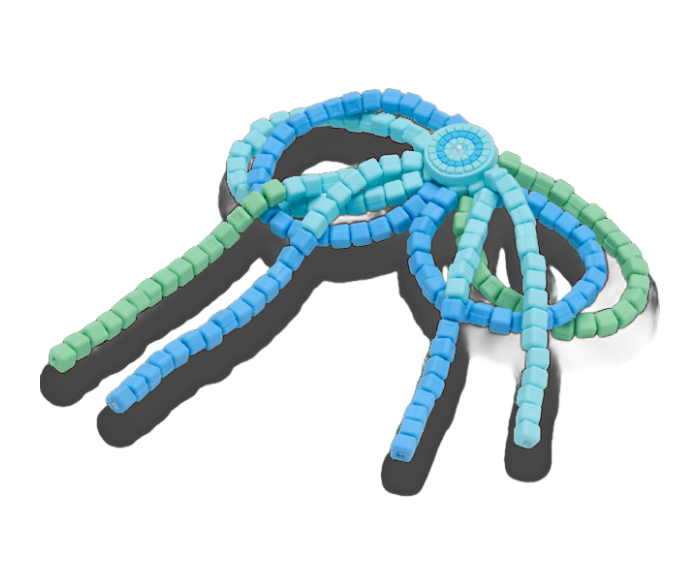 Blue and Green Beaded Bow