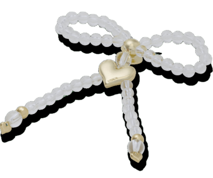 Beaded Bow with Gold Heart